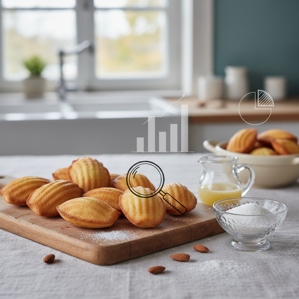 Illustration réaliste sur Calories dans une madeleine : guide complet