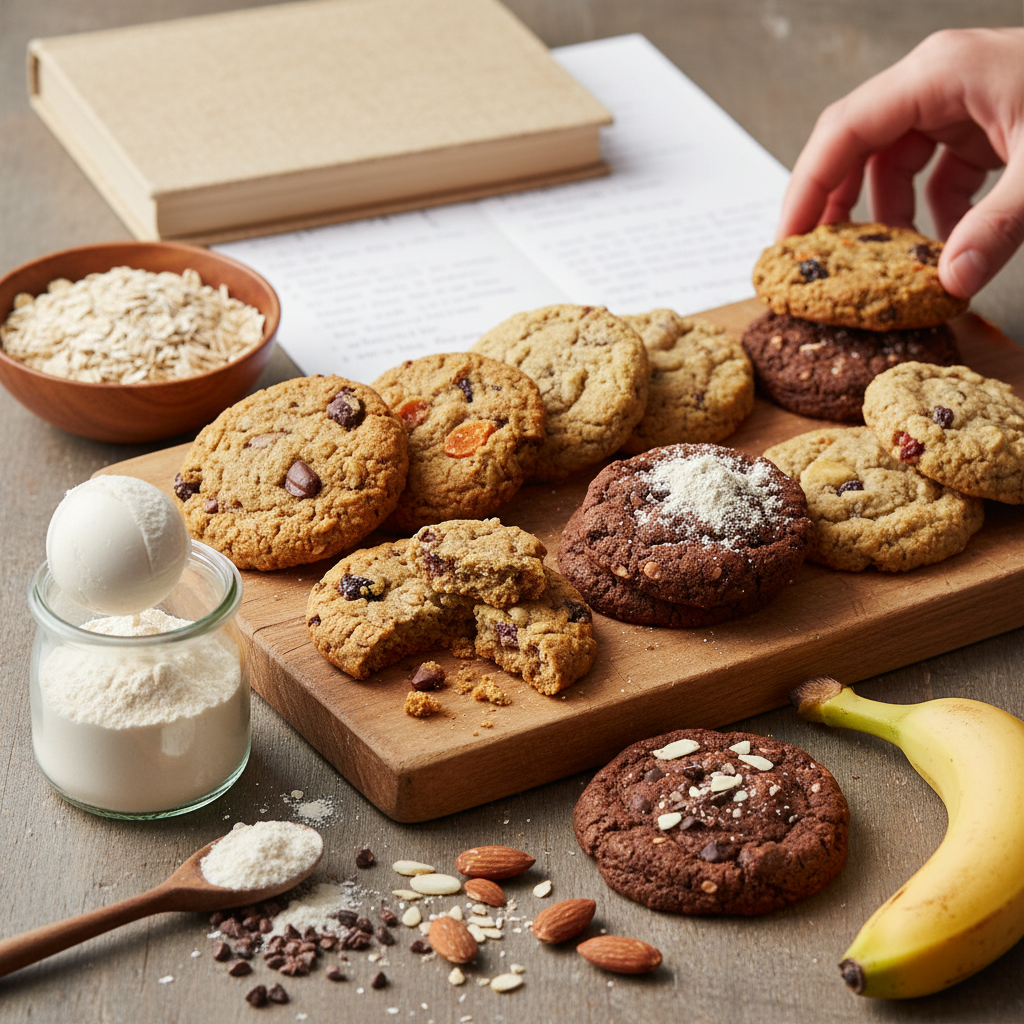 Illustration réaliste sur Recettes de cookies protéinés simples et savoureuses